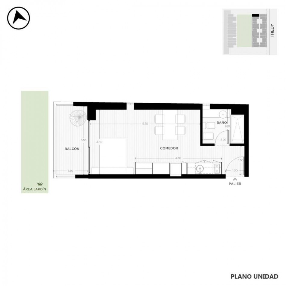 Excelente Loft Amoblado y con Cochera Puerto Norte