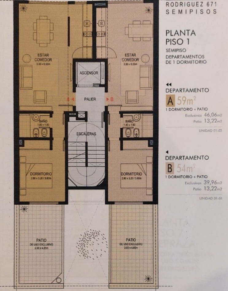 Departamento 1 Dormitorio con Patio Rodriguez 600