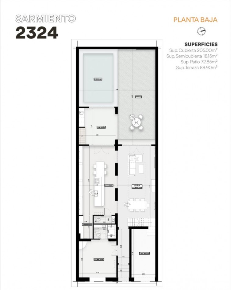 Casa 4 Dormitorios con Pileta Patio y Terraza Sarmiento 2300